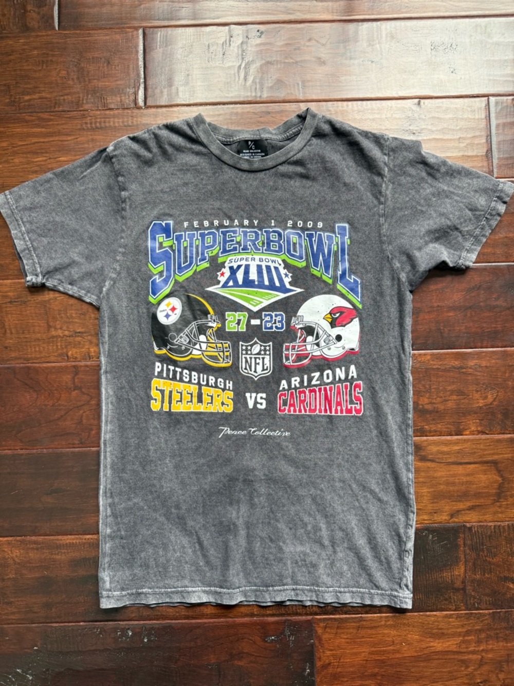 Peace Collective Vintage Style Superbowl XLIII T Shirt